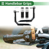Motorcycle End Grips Aluminum Alloy Silver Tone Hand Grips Cover Kit