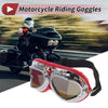 1 x Motorcycle Riding Goggles Colorful Lens Red Silver Tone Frame PC PU Sponge