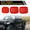 Jeep Gladiator JT (2020-2024) Red Exterior Door Handle Bowl Cover Trims