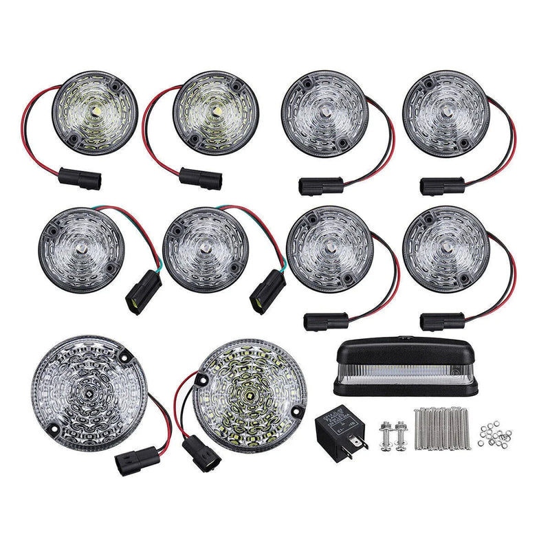 Land Rover Defender 90 110 130 12Pcs Clear Full LED Light Upgrade Lamp Kit