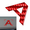Car Badge Emblem 1pc Carbon Red Alphabet Letter Decals Sticker