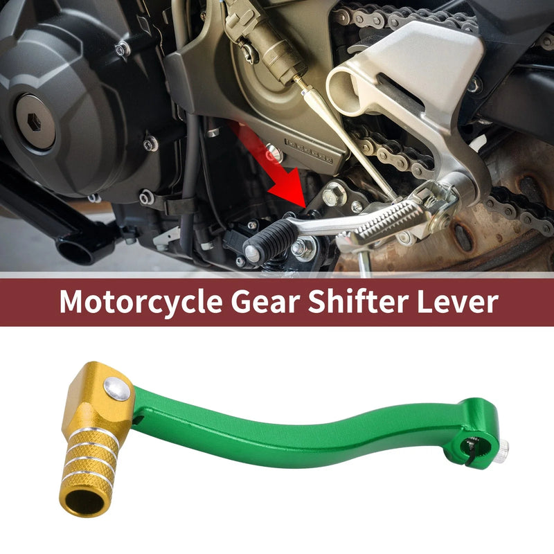 Kayo T6 Green Gold Tone Folding Motorcycle Gear Shifter Lever