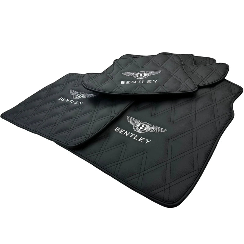 Bentley Continental GT (2004-2017) - Hand Made Set Black Leather Floor Mats