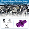 Motorcycle Brake Lever Barrel Adjusters Screws M10 Purple 2 Pcs
