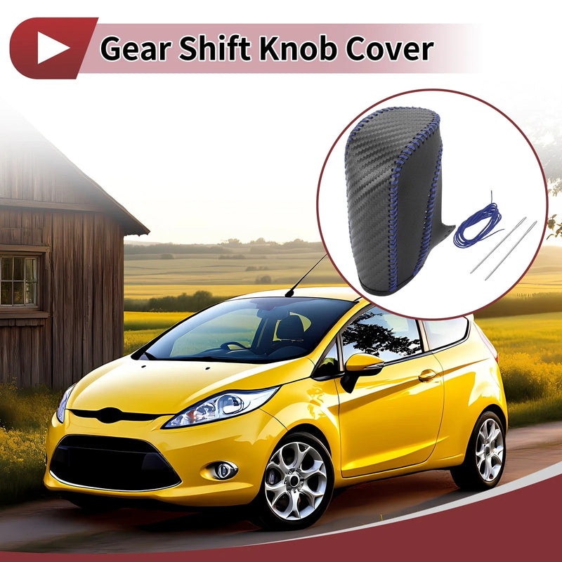 Ford Fiesta (2009-2012) - Blue Faux Leather Car Gear Shift Knob Cover