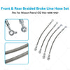 Nissan Patrol GQ Y60 / Ford Maverick DA Braided Brake Line Hose Set (1990-1997)