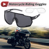 Motorcycle Riding Goggles Black Lens Black Frame PC Outdoor Sports Sunglasses