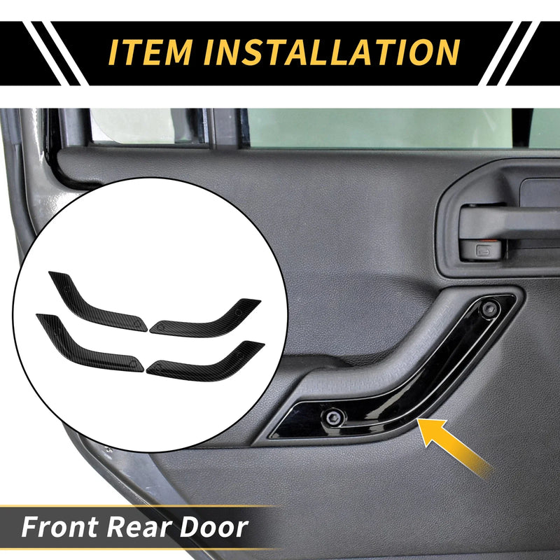 Jeep Wrangler JK Front Rear Door Handle Panel Bezel Cover Trims (2007-2018)