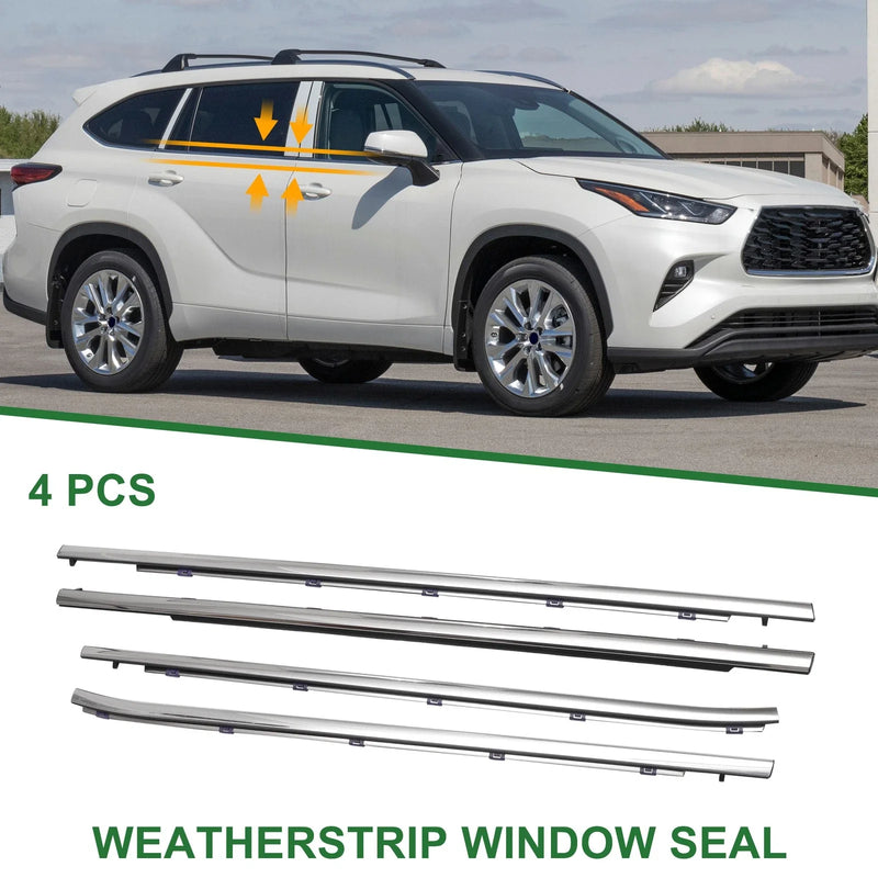 Toyota Highlander 4pcs Weatherstrip Window Seal (2015–2020)