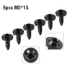 Fastening Black 6 x M5x15mm Titanium Torx Head Self Tapping Screws