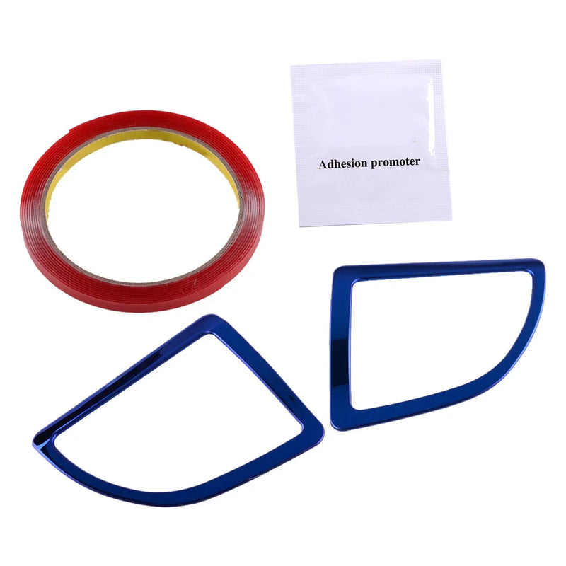 Toyota Corolla 2 x Blue Console Air Vent Trim Frames (2014-2017)