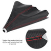 Black Real Leather Red Stitch Gear Shift Knob Boot Cover