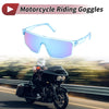 1 x Motorcycle Riding Goggles Blue Lens Blue Frame PC Cycling Sunglasses