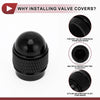 Car Mini Bullet Style Tire Valve Stem Caps Dust Covers Black (All Years)