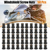Motorcycle 50pcs M4 4mm Straight Black Rubber Windshield Screws Bolts Nut