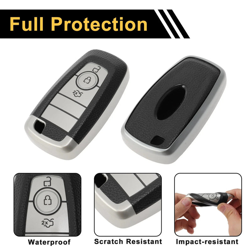 Ford Mondeo Silver TPU Silicone Key Fob Cover Case