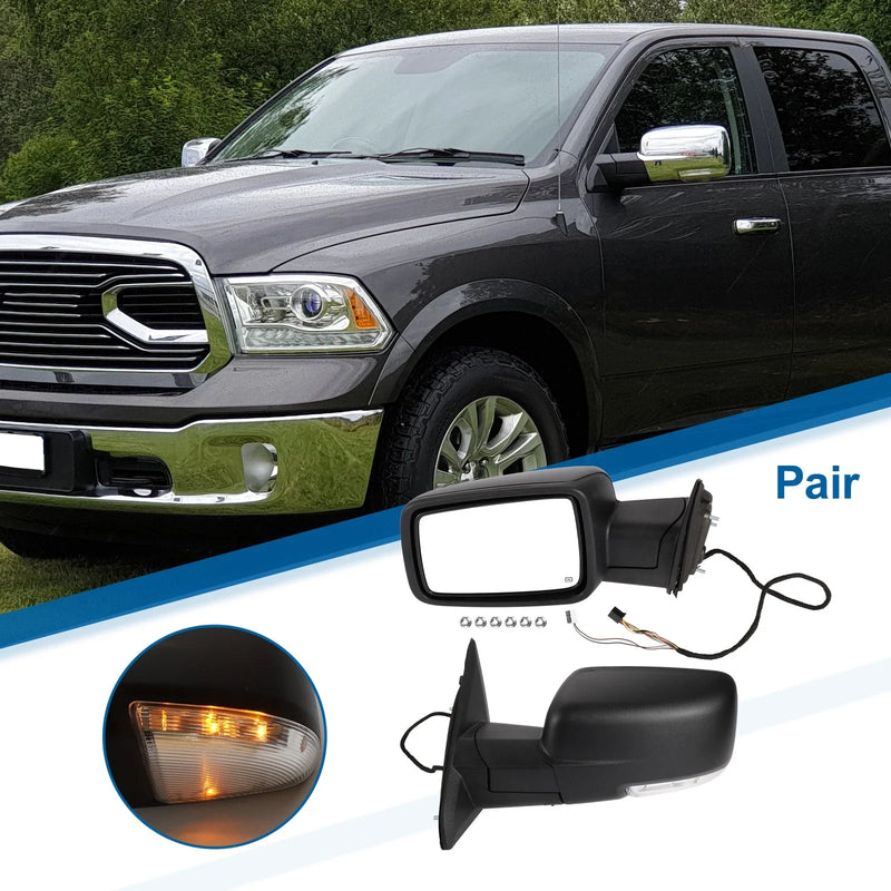 Dodge Ram 1500 2009-2018 with Temperature Sensor - 1 Pair Tow Mirrors