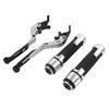 Suzuki GSXR600 / 750 Silver Extendable Brake Clutch Lever Grips Set (2006-2019)