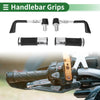 Handlebar End Grips Silver Rubber Motorcycle Hand Grips Cover Kit