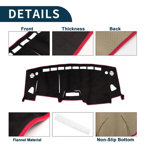 Suzuki Solio MA15S (2001-2008) Black Red 1 Set Dashboard Cover Mat