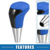 Toyota Gear Shift Knob Carbon Fiber Pattern Unpunched Faux Leather Blue