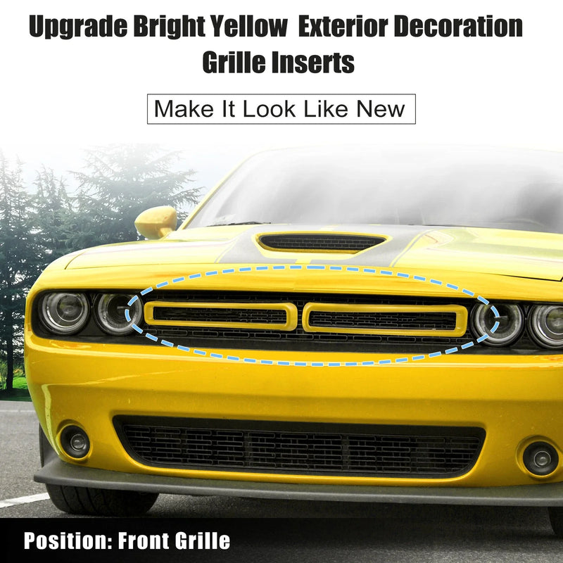 Dodge Challenger 2015-2022 Yellow Front Grill Mesh Grille Inserts