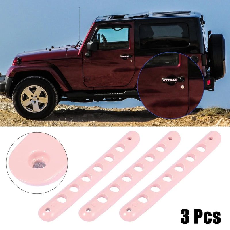 Jeep Wrangler 2 Door (2007-2018) Pink 3 x Door Handle Insert Trim Covers