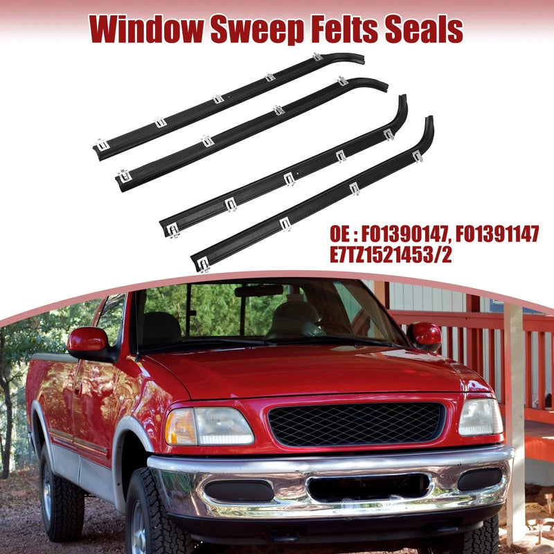 Ford F150 F250 F350 4 x Inner Outer Weatherstrip Window Sweep Seals