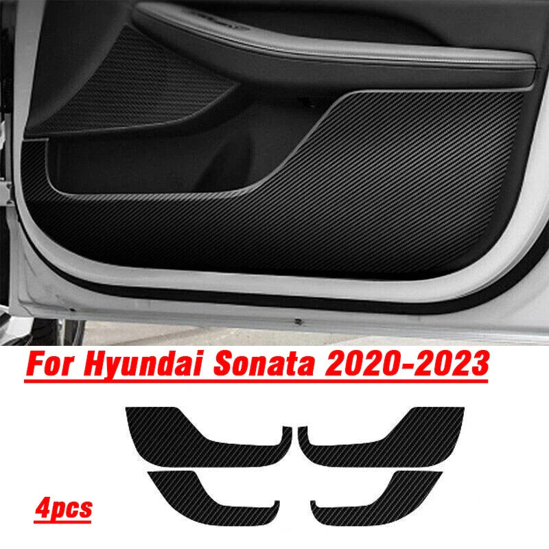 Hyundai Sonata Carbon Fiber Door Anti-Kick Guard Pad Trim (2020–2023)