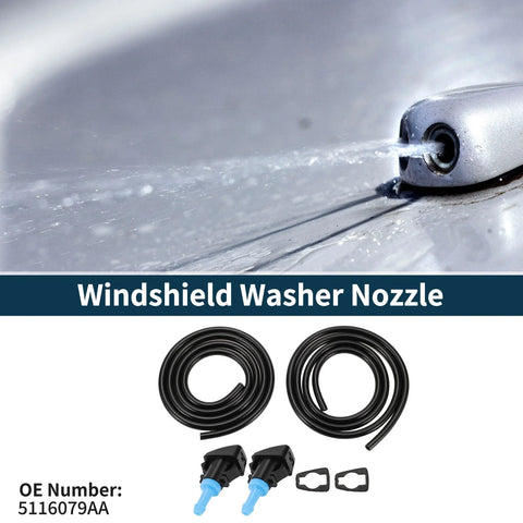 Dodge - 1 Set Windshield Washer Nozzle with Gasket & Fluid Hose