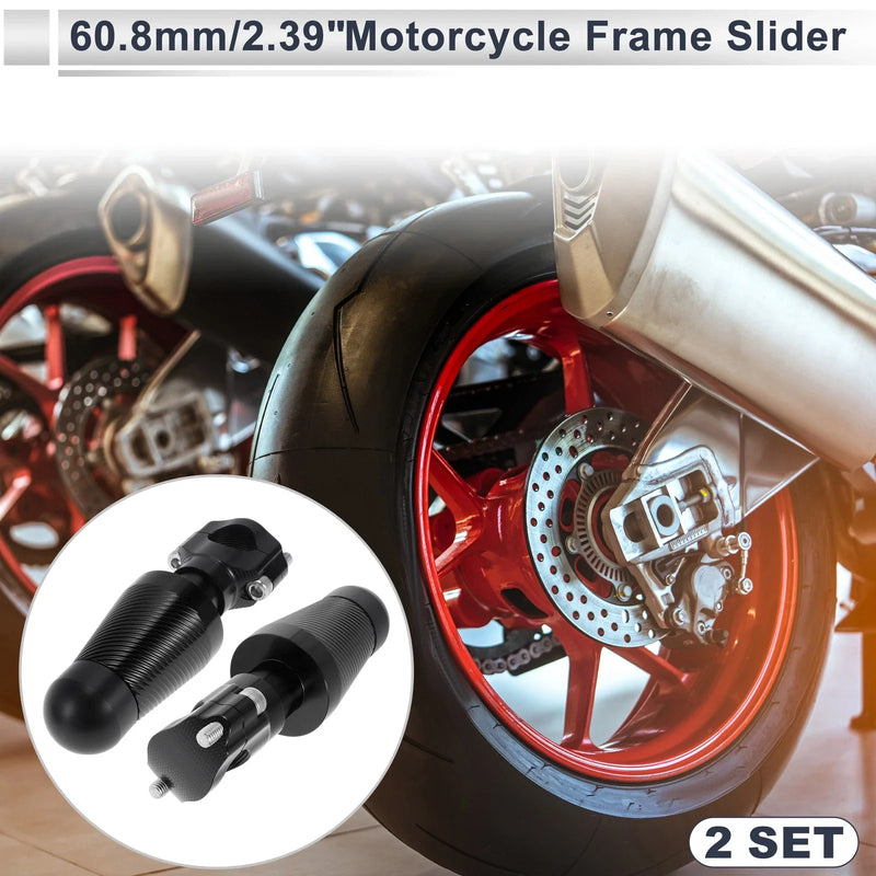 Model 0.87"-1.1" Aluminum Alloy Motorcycle Slider Frame 2 x Black (Year-Year)