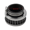 Motorcycle Air Filter Cleaner / 45MM Round Tapered Rubber Silver