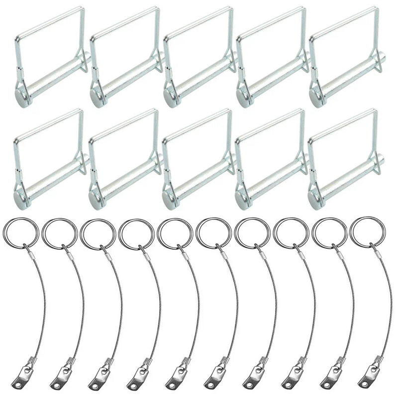 10x Square Trailer Pin & Anti-Lost Rope Safety Coupler Locking Pin Kit