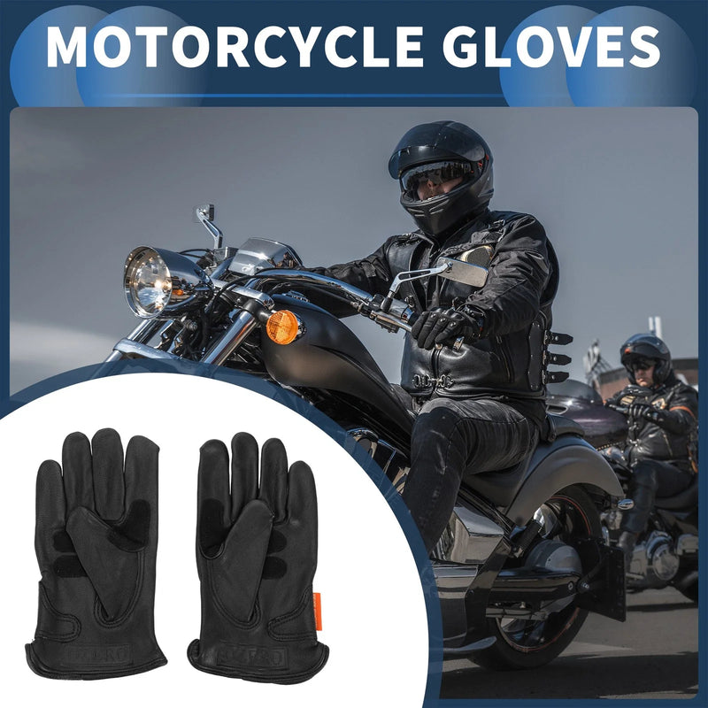 1 Pair Motorcycle Gloves Sheep Leather Cycling Riding Gloves XL Black