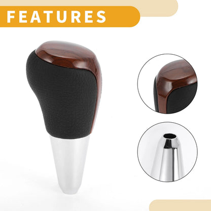 Automatic Gear Shifter Knob for Toyota Prius C 2012-2017 Faux Leather Black Brown