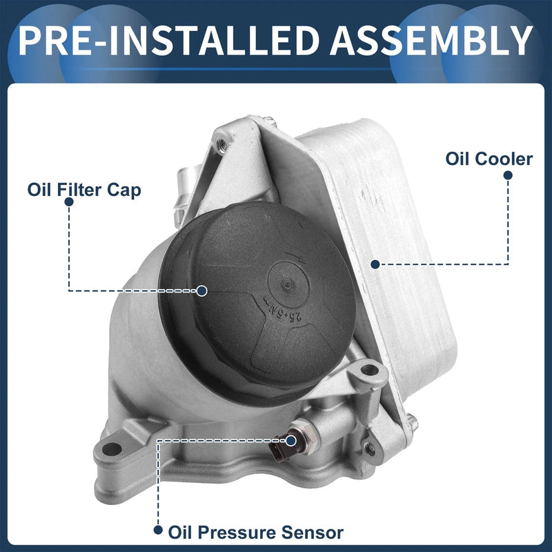 BMW 128i 1 Set Engine Oil Cooler Filter Housing with Sensors