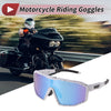 Motorcycle Sunglasses UV400 Goggles 1 x Motorcycle Riding Blue Lens White Black Frame