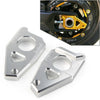 Yamaha YZF R1, FZ8, FZ1, TMAX 530 2 x Silver Axle Spindle Chain Adjuster Blocks