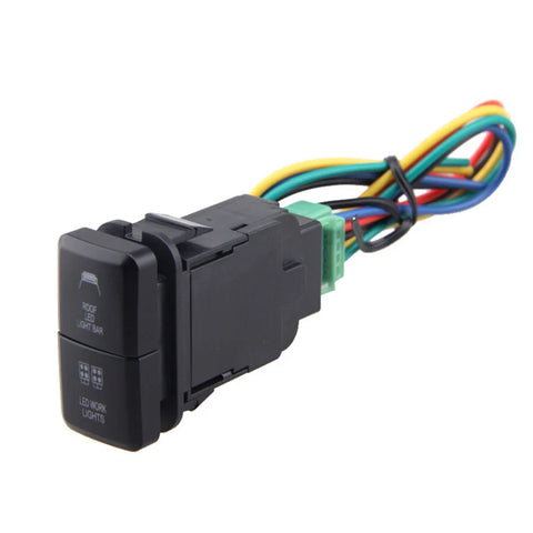 Toyota Prado Hilux Landcruiser On-Off Push Switch Blue Green LED