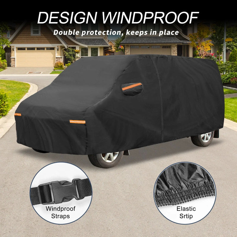 Ford E-Series Car Cover with Left Side Door Zipper 210D-PU