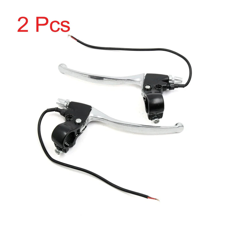 2 x 22mm Silver Tone Aluminum Alloy Motorcycle Handlebar Brake Clutch Levers