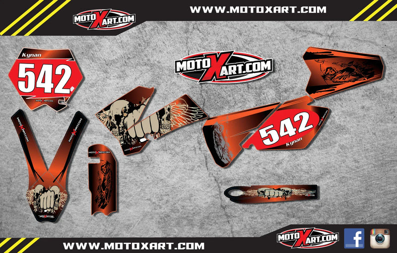KTM 85 Full Graphics Kit 2006-2012 Skull Style Decals