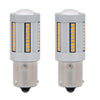 Universal 2 x LED Amber Indicator Signal Light Bulbs BAU15S (12V)