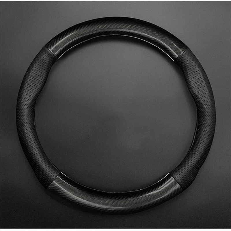 Tesla Model 3 Carbon Fiber PU Leather Steering Wheel Wrap Cover (2017–2024)
