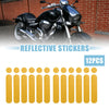 Helmet Bicycle Motorcycle Yellow 12pcs Reflective Safety Stickers PET