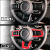 Jeep Wrangler JL JLU Sport (2018-2021) Red Steering Wheel Cover Trim Set