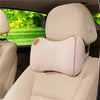 Beige Car Seat Headrest Pad Memory Foam Pillow Head Neck Rest Support Cushion