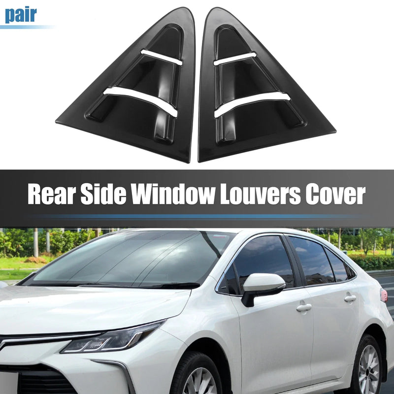 Toyota Corolla Pair Rear Side Window Louvers Air Vent Cover Gloss Black