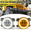 Jeep Wrangler JK TJ LJ 4" Round LED Fog Light Halo Driving Lamp Assembly