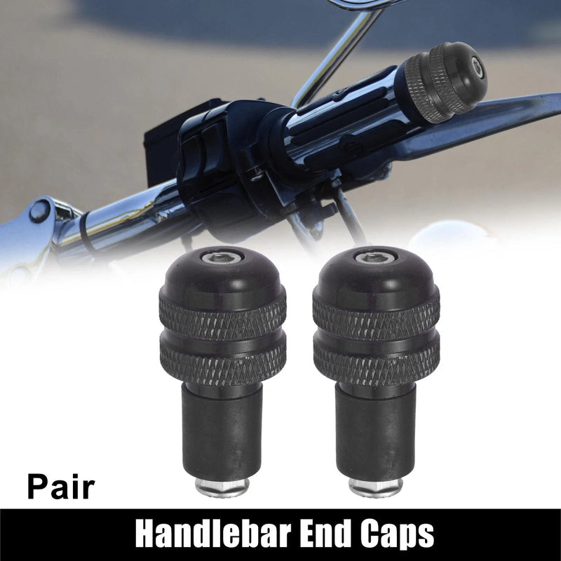 Motorcycle Pair 7/8" 22mm Black Handlebar End Grips Bar Ends